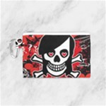 Emo Girl Skull Canvas Cosmetic Bag (Small)