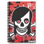 Emo Girl Skull 5.5  x 8.5  Notebook