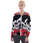 Emo Girl Skull Velour Zip Up Jacket