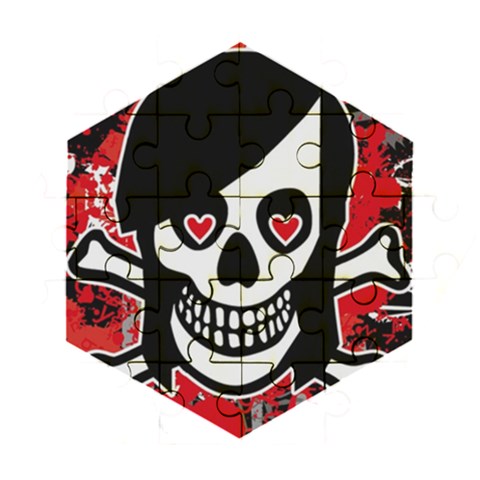 Emo Girl Skull Wooden Puzzle Hexagon from ArtsNow.com