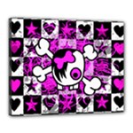 Emo Scene Girl Skull Canvas 20  x 16  (Stretched)