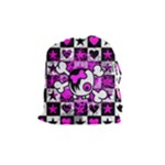 Emo Scene Girl Skull Drawstring Pouch (Medium)