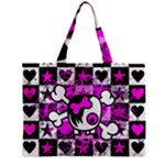 Emo Scene Girl Skull Zipper Mini Tote Bag