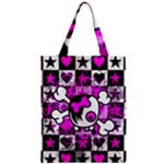 Emo Scene Girl Skull Zipper Classic Tote Bag