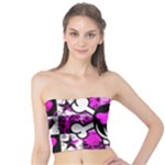 Emo Scene Girl Skull Tube Top