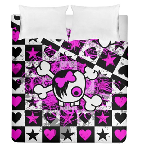 Emo Scene Girl Skull Duvet Cover Double Side (Queen Size) from ArtsNow.com