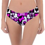 Emo Scene Girl Skull Reversible Classic Bikini Bottoms