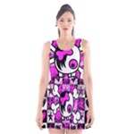 Emo Scene Girl Skull Scoop Neck Skater Dress