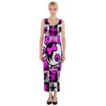 Emo Scene Girl Skull Fitted Maxi Dress