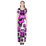 Emo Scene Girl Skull Short Sleeve Maxi Dress