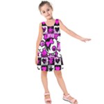 Emo Scene Girl Skull Kids  Sleeveless Dress