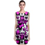 Emo Scene Girl Skull Sleeveless Velvet Midi Dress