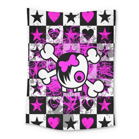 Emo Scene Girl Skull Medium Tapestry from ArtsNow.com