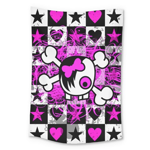 Emo Scene Girl Skull Large Tapestry from ArtsNow.com