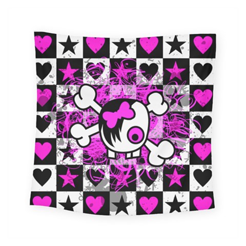 Emo Scene Girl Skull Square Tapestry (Small) from ArtsNow.com