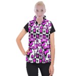 Emo Scene Girl Skull Women s Button Up Vest