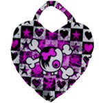 Emo Scene Girl Skull Giant Heart Shaped Tote