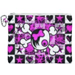 Emo Scene Girl Skull Canvas Cosmetic Bag (XXL)