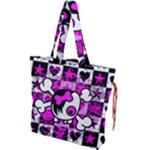 Emo Scene Girl Skull Drawstring Tote Bag