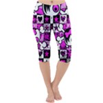 Emo Scene Girl Skull Lightweight Velour Cropped Yoga Leggings