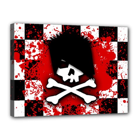 Emo Skull Canvas 16  x 12  (Stretched) from ArtsNow.com