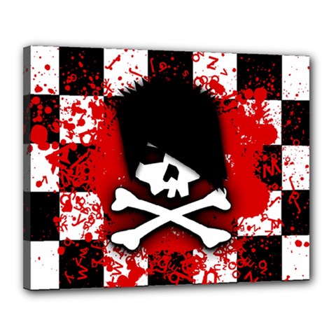 Emo Skull Canvas 20  x 16  (Stretched) from ArtsNow.com