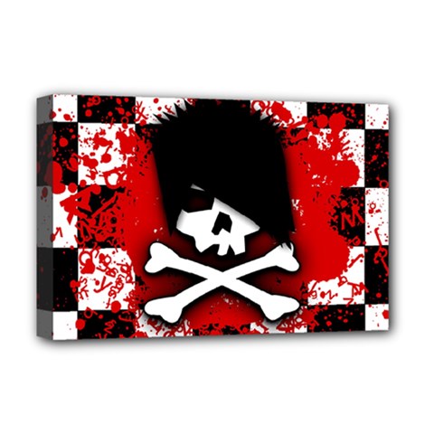 Emo Skull Deluxe Canvas 18  x 12  (Stretched) from ArtsNow.com