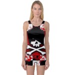 Emo Skull One Piece Boyleg Swimsuit