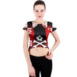 Emo Skull Crew Neck Crop Top