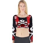 Emo Skull Long Sleeve Crop Top