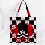 Emo Skull Zipper Grocery Tote Bag