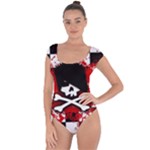 Emo Skull Short Sleeve Leotard 