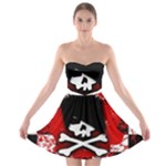 Emo Skull Strapless Bra Top Dress