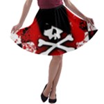 Emo Skull A-line Skater Skirt