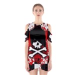 Emo Skull Shoulder Cutout One Piece Dress