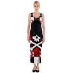 Emo Skull Fitted Maxi Dress