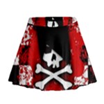 Emo Skull Mini Flare Skirt