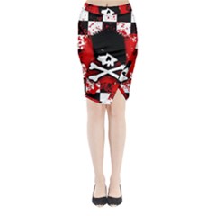 Emo Skull Midi Wrap Pencil Skirt from ArtsNow.com