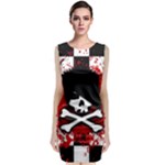 Emo Skull Sleeveless Velvet Midi Dress