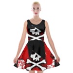 Emo Skull Velvet Skater Dress