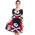 Emo Skull Quarter Sleeve Waist Band Dress