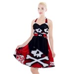 Emo Skull Halter Party Swing Dress 