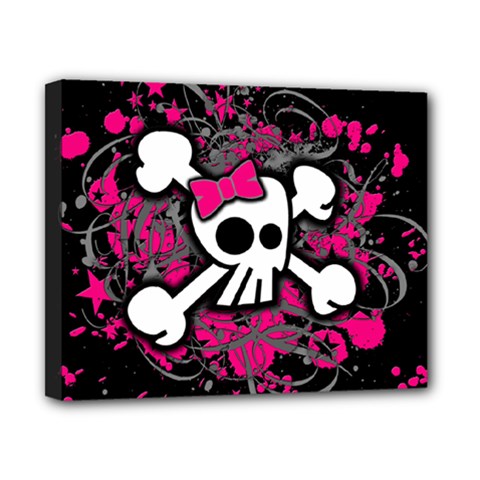 Girly Skull & Crossbones Canvas 10  x 8  (Stretched) from ArtsNow.com