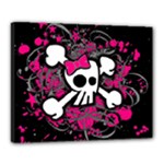 Girly Skull & Crossbones Canvas 20  x 16  (Stretched)
