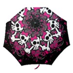 Girly Skull & Crossbones Folding Umbrella