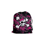 Girly Skull & Crossbones Drawstring Pouch (Small)