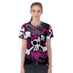 Girly Skull & Crossbones Women s Sport Mesh Tee