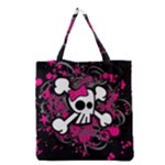 Girly Skull & Crossbones Grocery Tote Bag