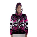 Girly Skull & Crossbones Women s Hooded Windbreaker
