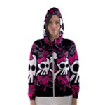 Girly Skull & Crossbones Women s Hooded Windbreaker